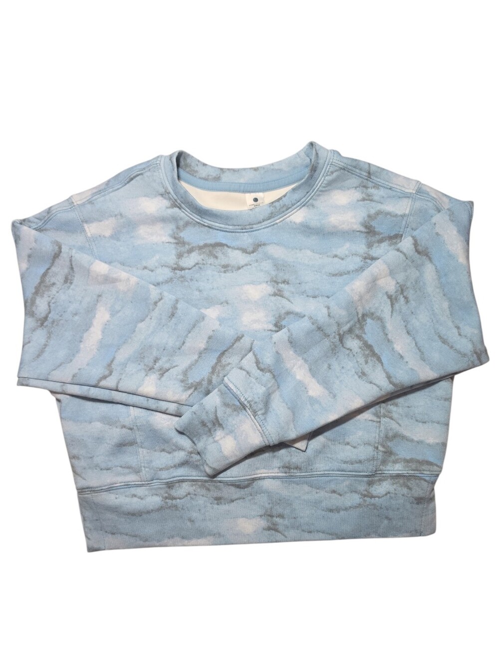 Yogalicious Blue and White Marbled Crewneck - Girls Small 7/8
